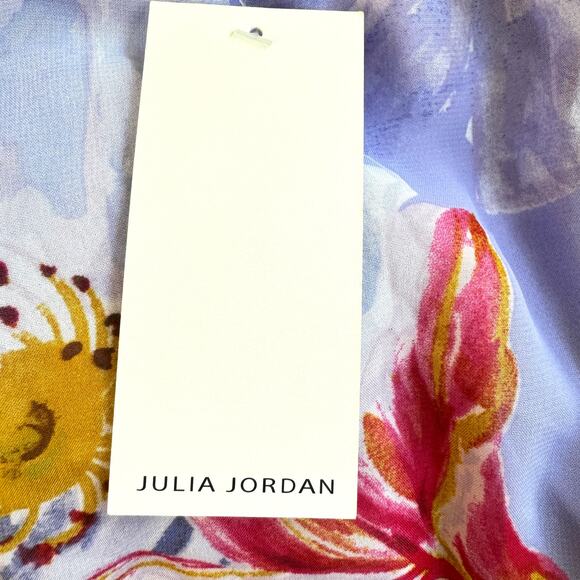Julia Jordan Women's One Shoulder Asymmetric  Floral Midi Dress Lilac Size 10 - Picture 4 of 14